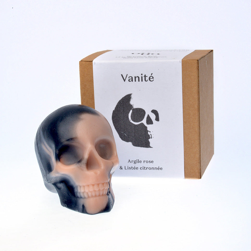 savon-artisanal-naturel-cosmetique-saponification-crane-skull-tete-mort-vanite-karite-cacao-beurre-argile-huiles-essentielles-citronne-charbon-rose